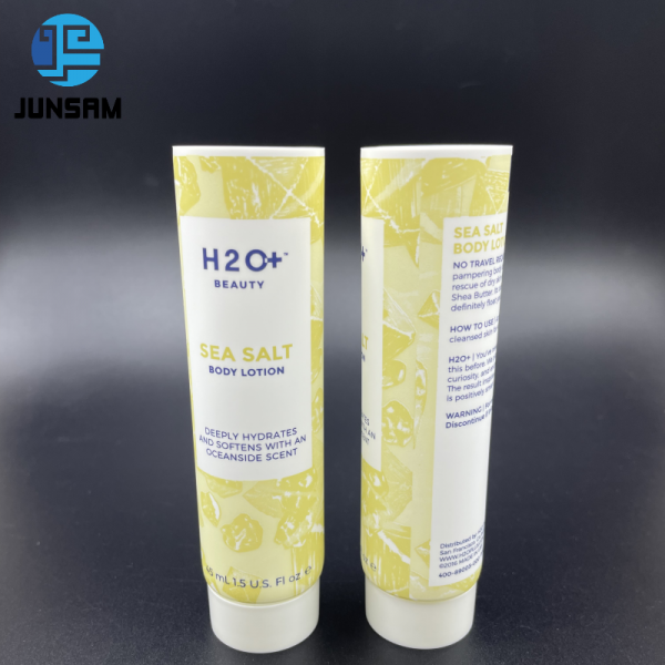 HDPE-plastic tube-body lotion-yellow+white+white cap+45ml (3)